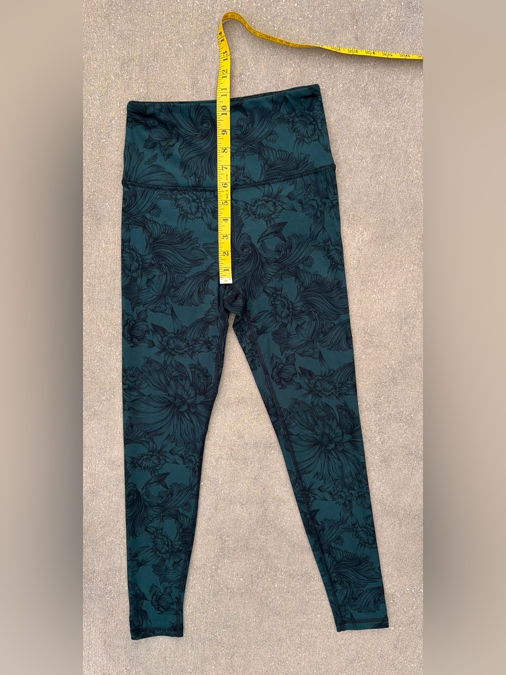 Balance Collection Black Teal Floral Print High Waist Leggings S Baddie Fairycor - Picture 6 of 9